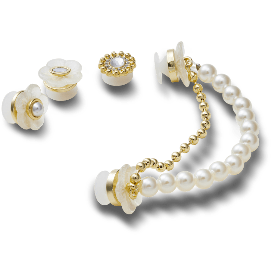 Ensemble de 5 breloques Fleurs dorées - Angle personnalisé - Jibbitz Charms