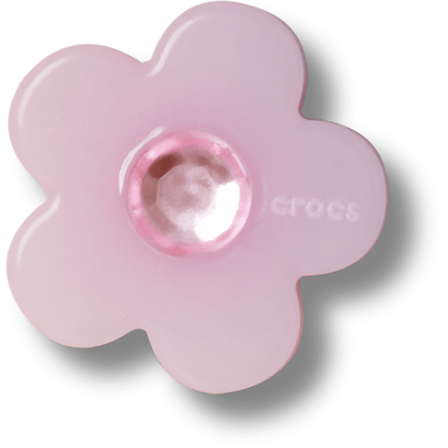 Pink Flower with Gem - charm view - Jibbitz Charms