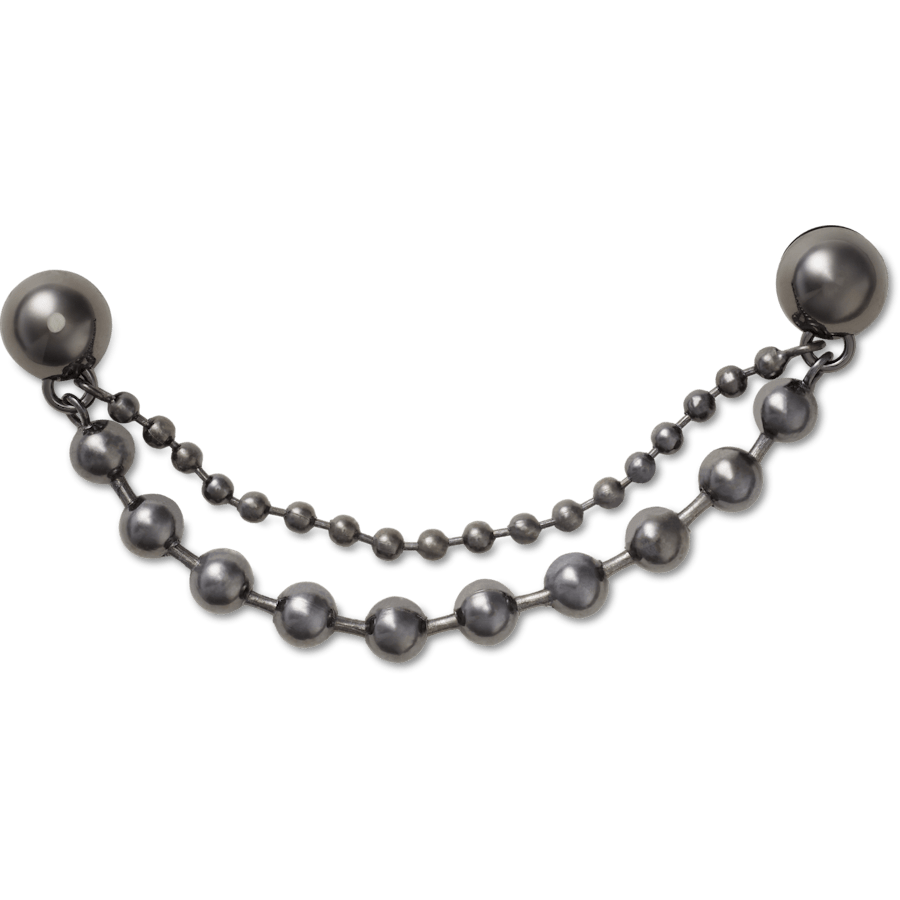  Double Black Gem Chain - charm view - Jibbitz