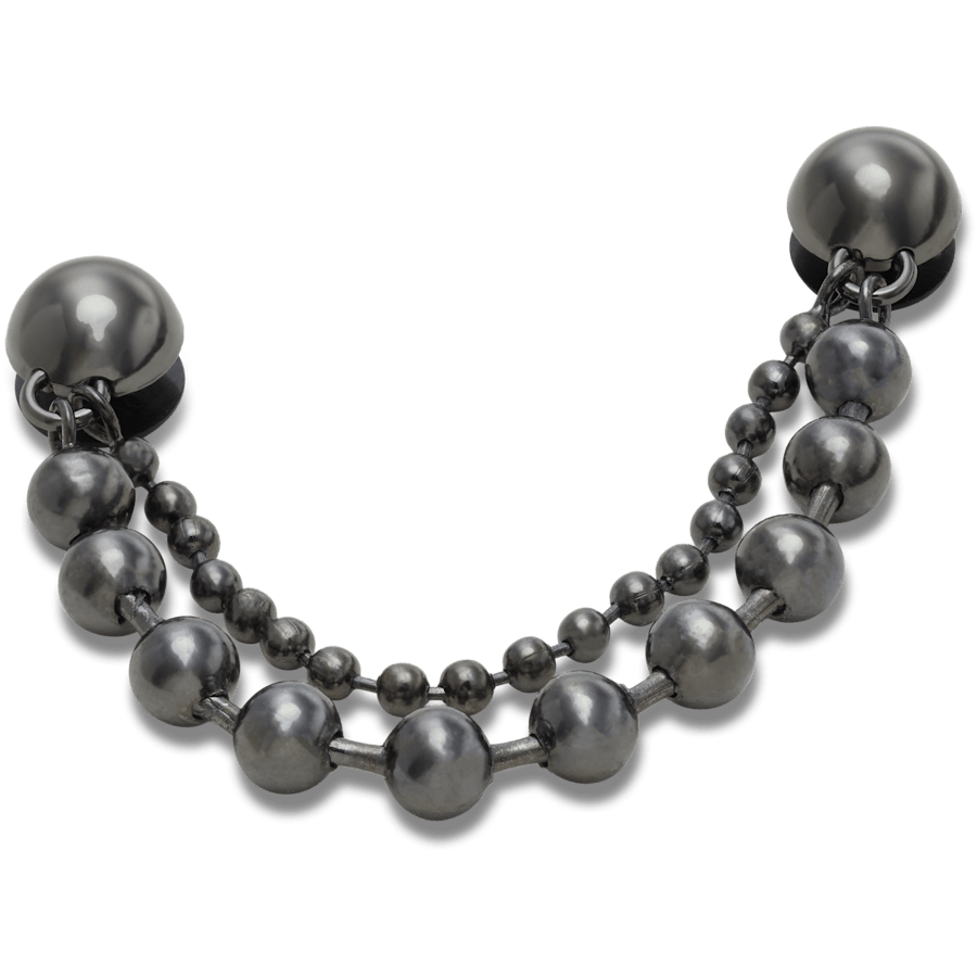  Double Black Gem Chain - charms on shoes - Jibbitz