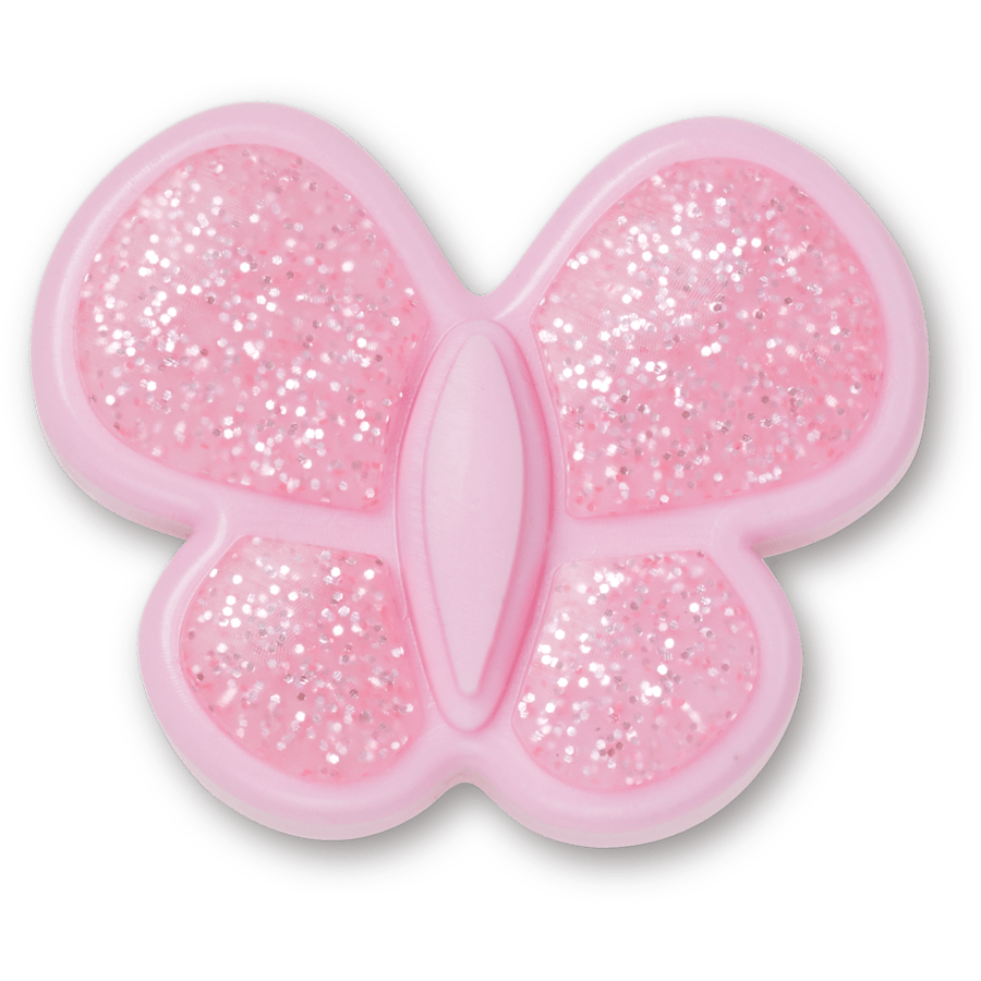  Tiny Pink Glitter Butterfly - charm view - Jibbitz