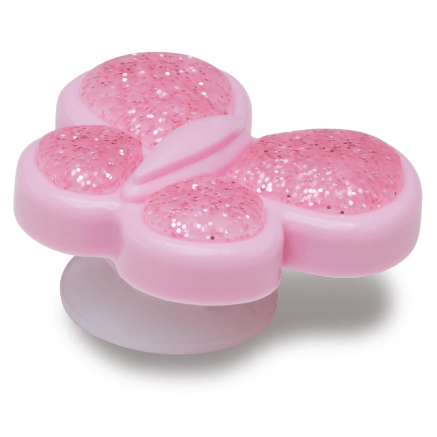  Tiny Pink Glitter Butterfly - charms on shoes - Jibbitz
