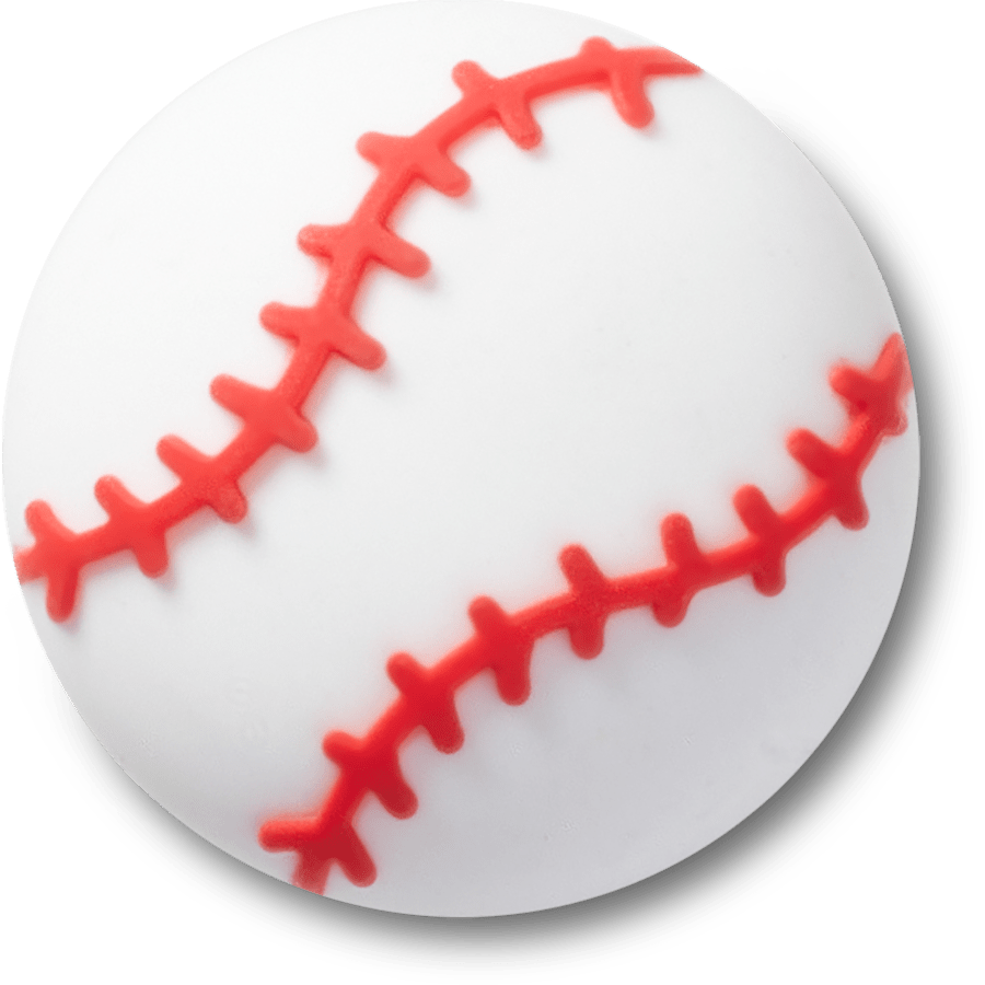 Textured Baseball - charm view - Jibbitz