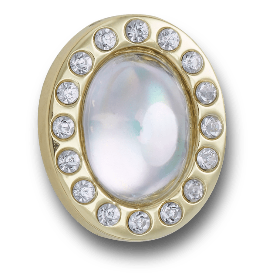  Tiny White Circle Gem - charm view - Jibbitz