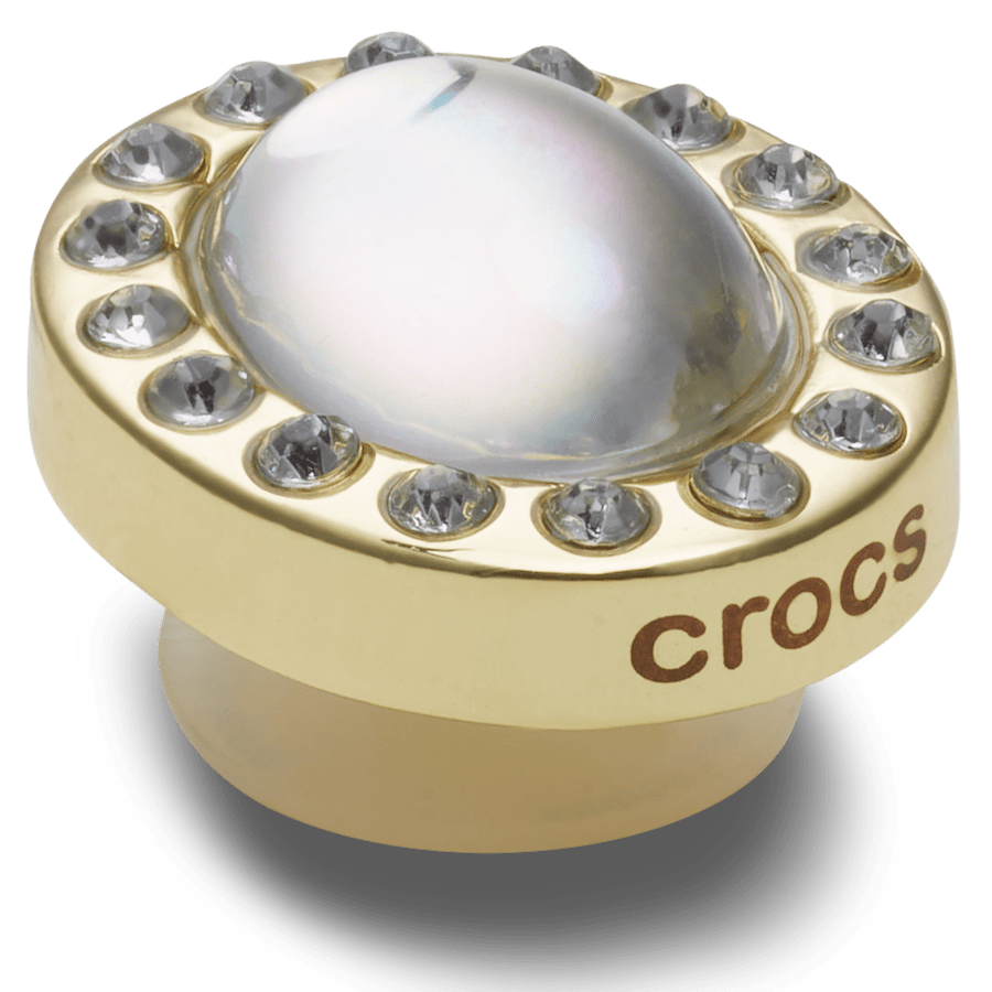  Tiny White Circle Gem - charms on shoes - Jibbitz