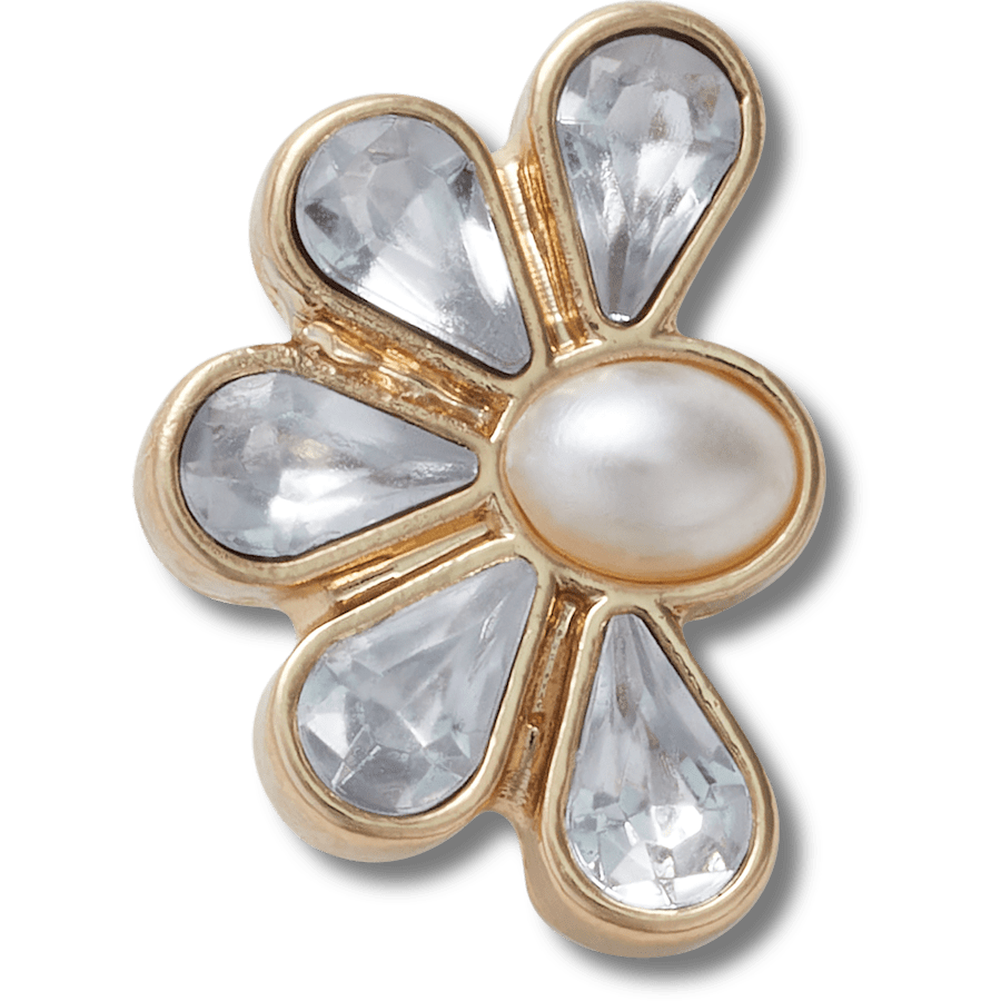  Half Gem Floral with Pearl - charm view - Jibbitz