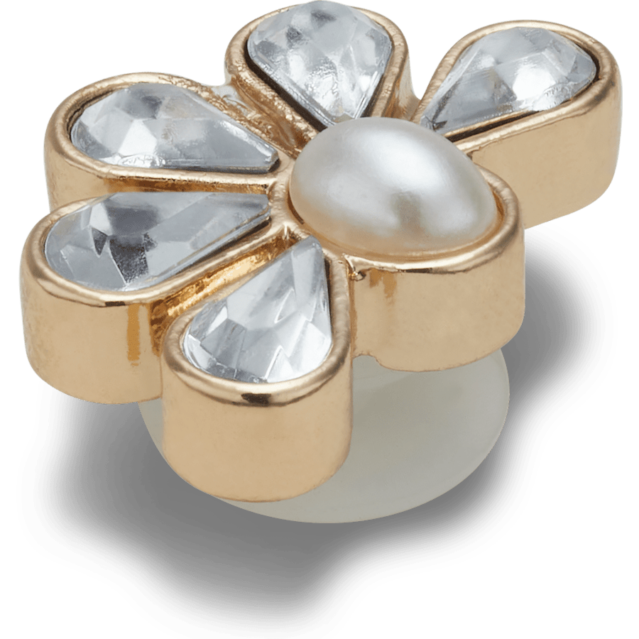 Half Gem Floral with Pearl - charms on shoes - Jibbitz