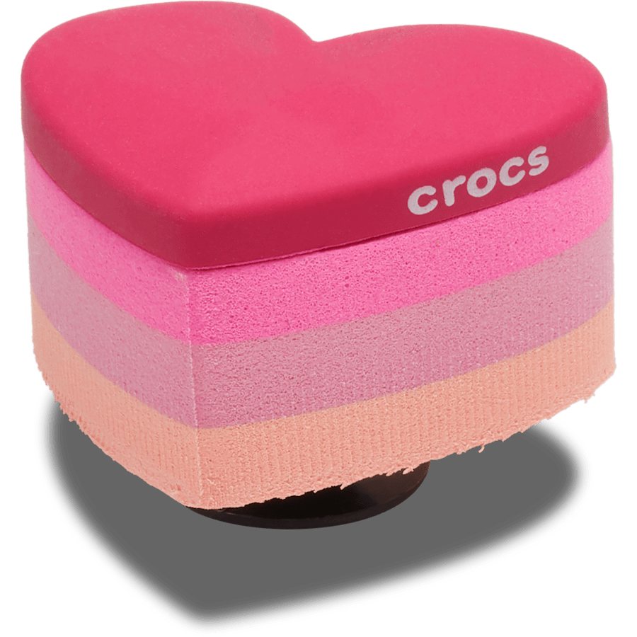  Stacked Pink Heart - charm view - Jibbitz