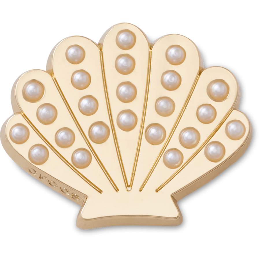  Gold and Pearl Seashell - charm view - Jibbitz