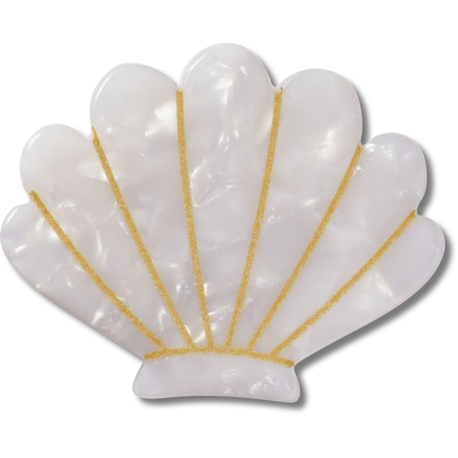  White and Gold Seashell - charm view - Jibbitz