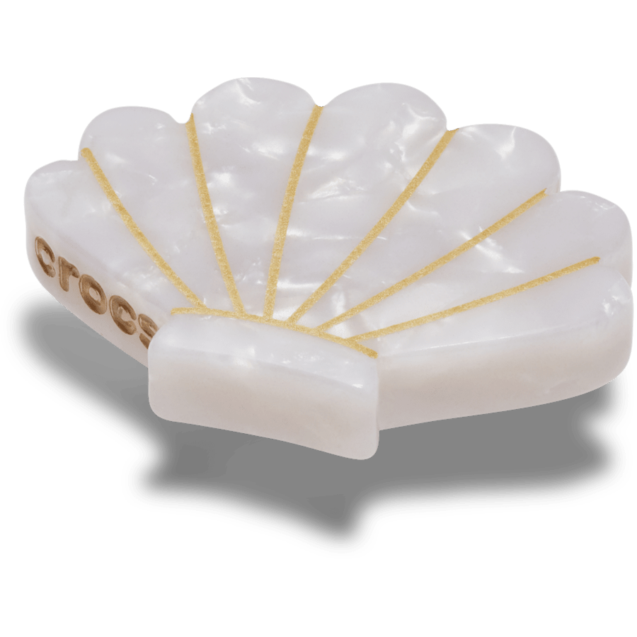 White and Gold Seashell - charms on shoes - Jibbitz