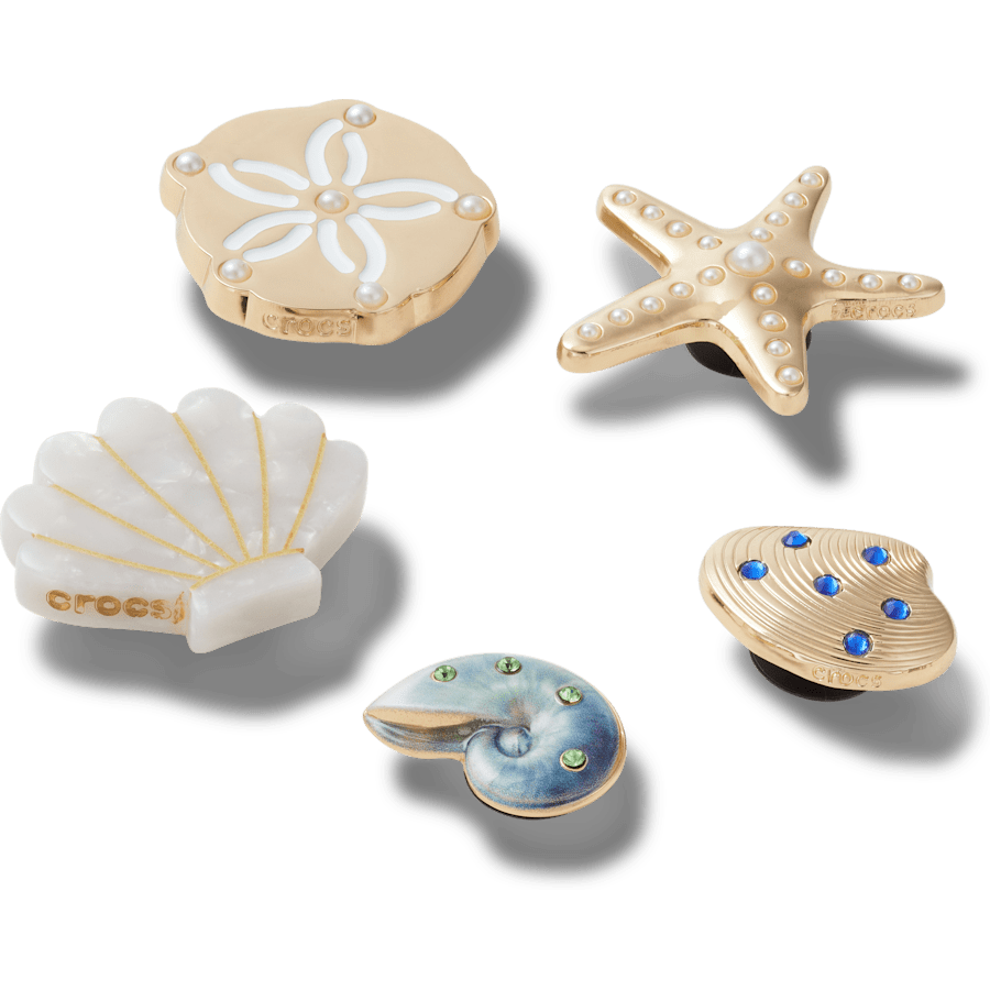  Gold Seashell 5 Pack - charms on shoes - Jibbitz