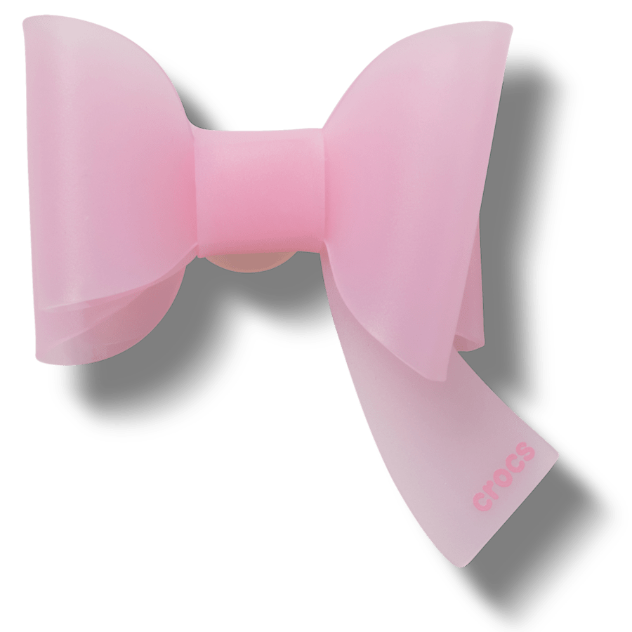  Pink Asymmetrical Bow - charm view - Jibbitz