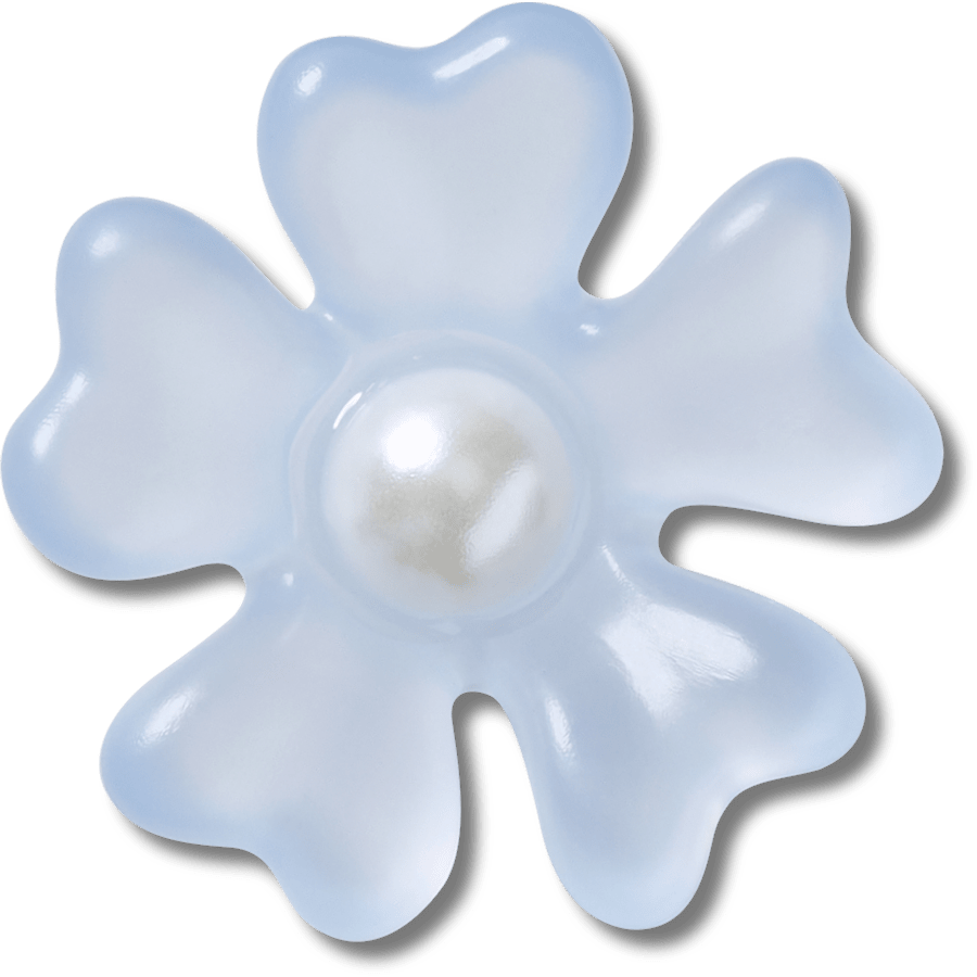  Blue Frost Matte Pearl Flower - charm view - Jibbitz