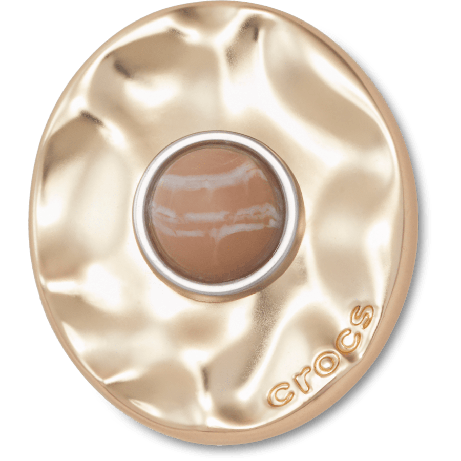  Gold Distressed Stone - charm view - Jibbitz