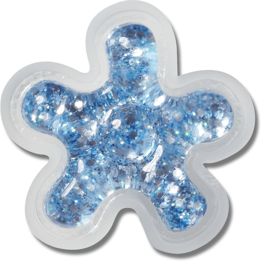  Blue Squish Filled Flower - charm view - Jibbitz