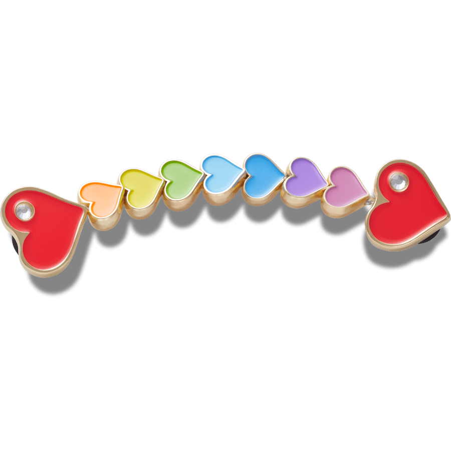  Rainbow Heart Chain - charm view - Jibbitz