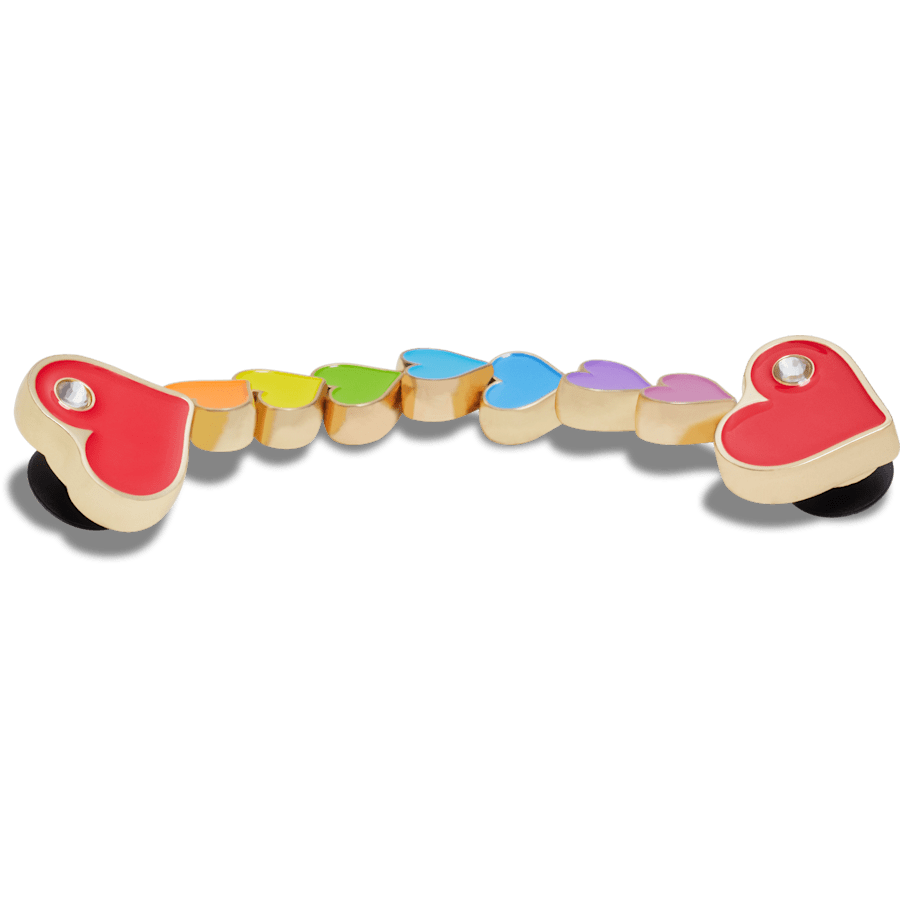  Rainbow Heart Chain - charms on shoes - Jibbitz