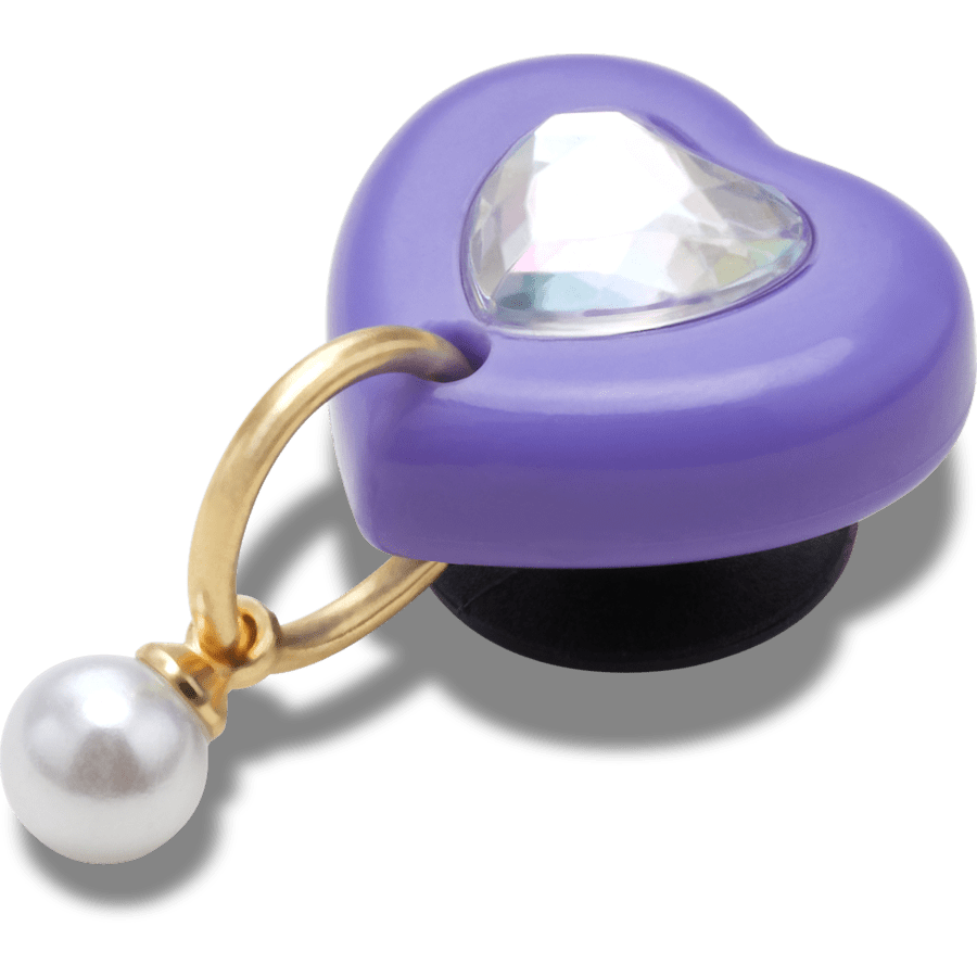  Purple Heart With Pearl - charms on shoes - Jibbitz