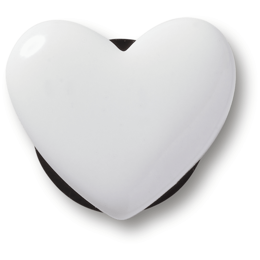  Tiny White Heart - charm view - Jibbitz
