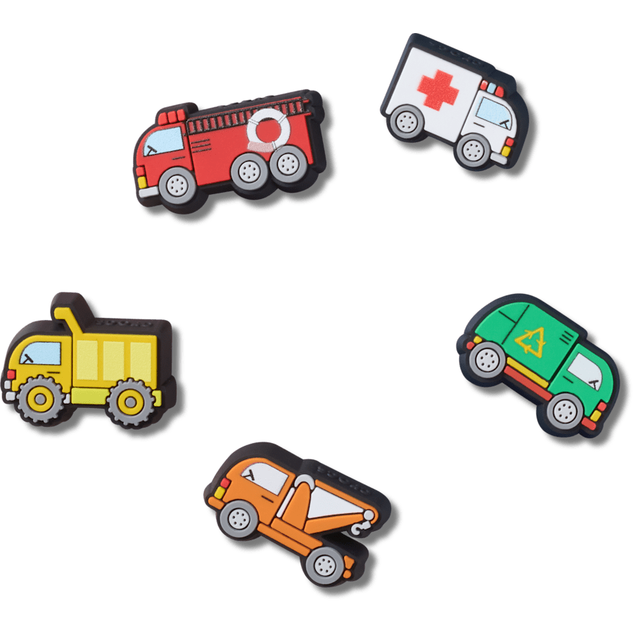  Tiny Work Trucks 5 Pack - charm view - Jibbitz