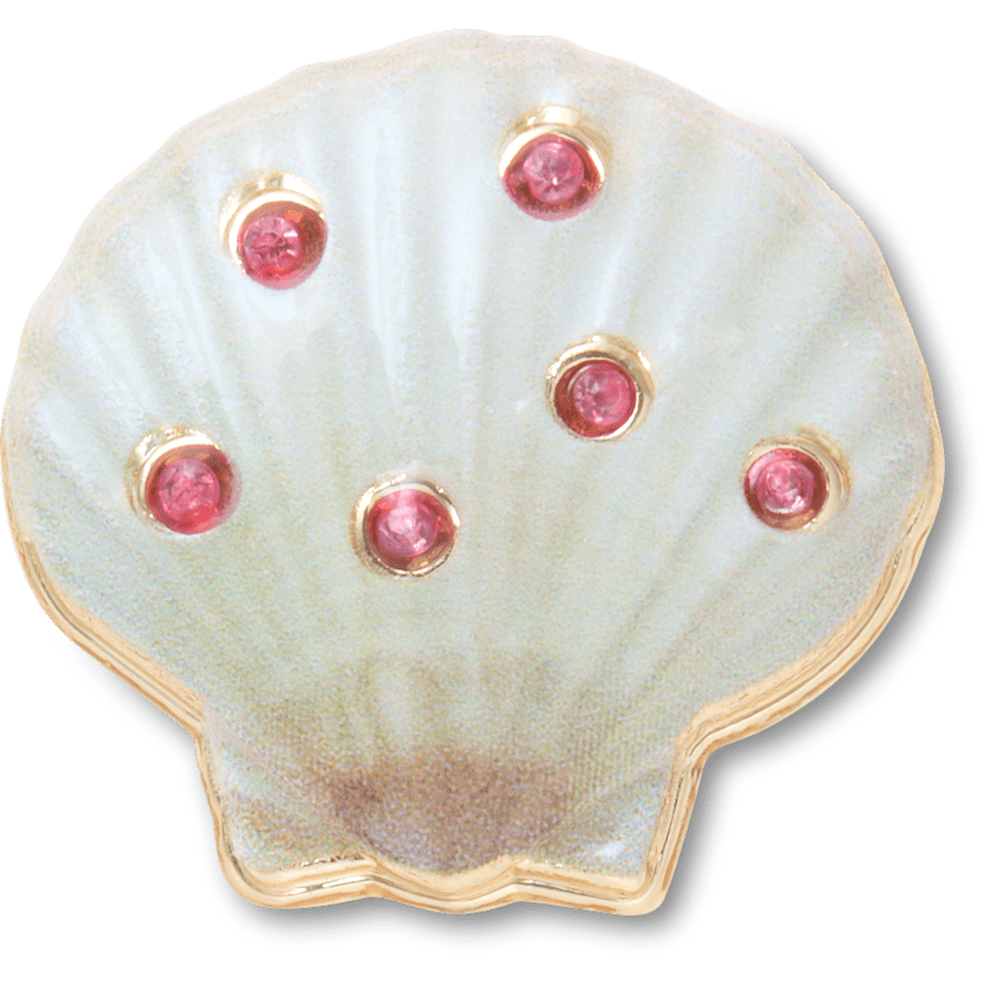  Seashell with Pink Gems - charm view - Jibbitz