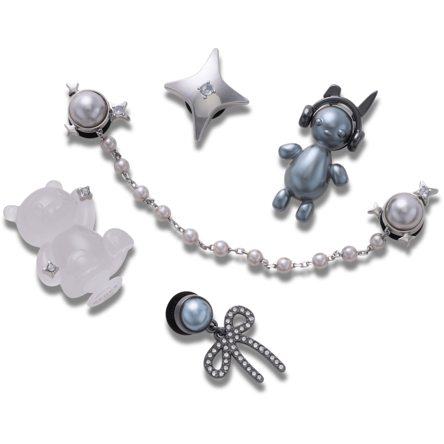 Silver Cute Punk 5 Pack - lisävarustenäkymä - Jibbitz Charms