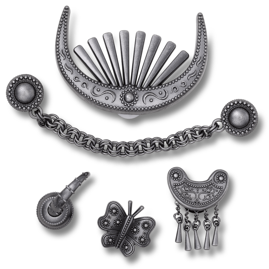 Silver Metal Mix 5 Pack - vue accessoire - Jibbitz Charms