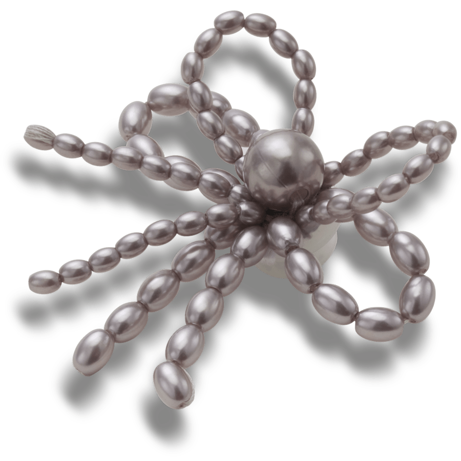 Grey Pearl Beaded Bow