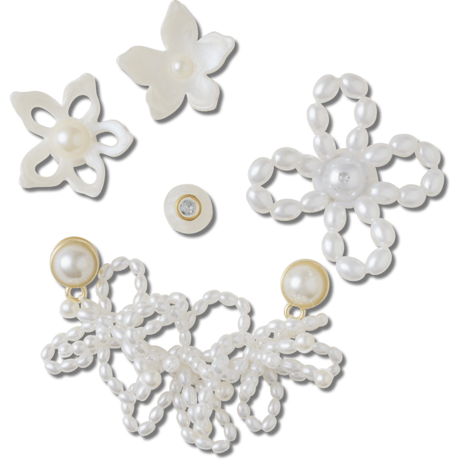 White Pearl Beaded 5 Pack - charm view - Jibbitz Charms