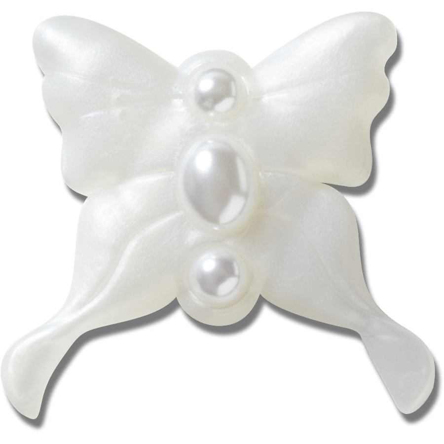 Papillon blanc méta gélatineuse - vue accessoire - Jibbitz Charms