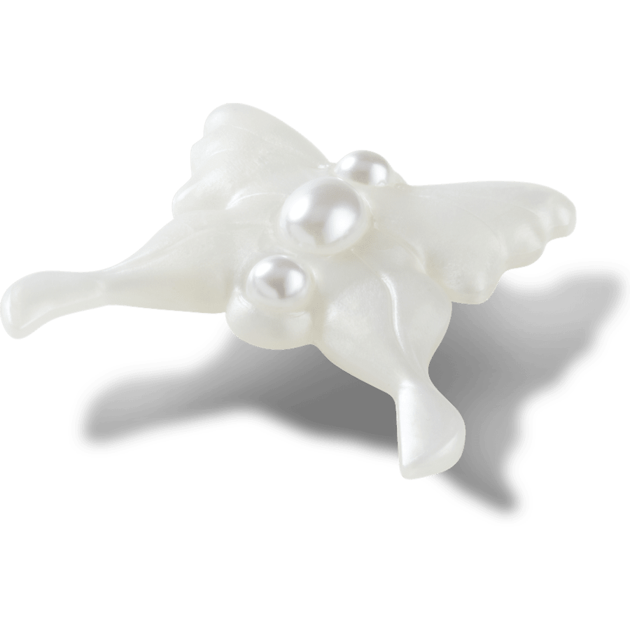 Papillon blanc méta gélatineuse - Angle personnalisé - Jibbitz Charms