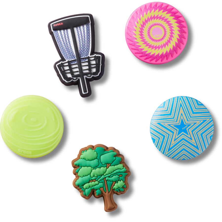 Ensemble de 5 breloques Disque Golf - vue accessoire - Jibbitz Charms