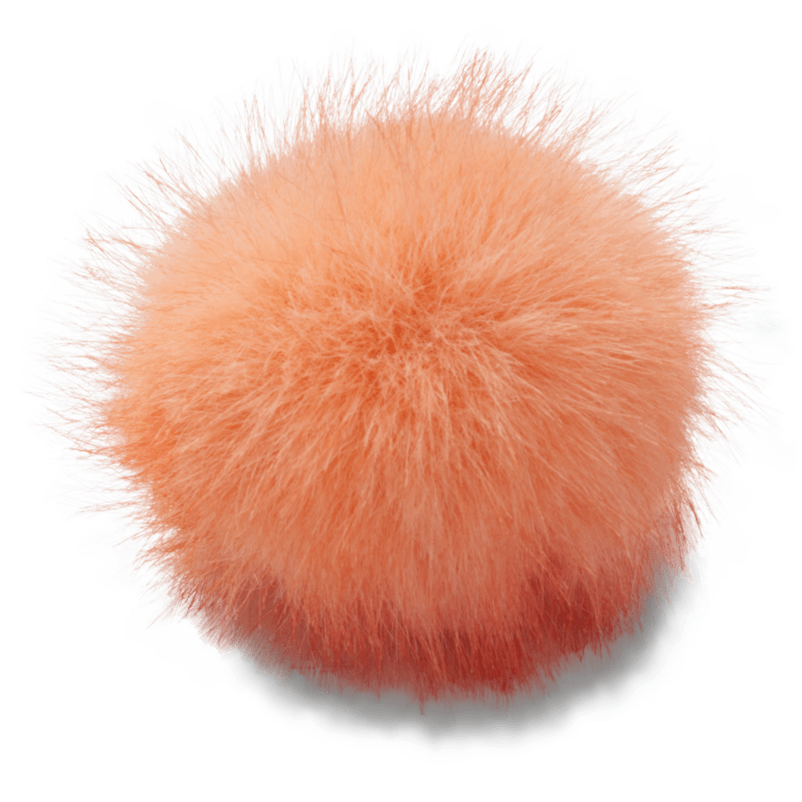 Orange Long Hair Puff - Custom Angle - Jibbitz Charms