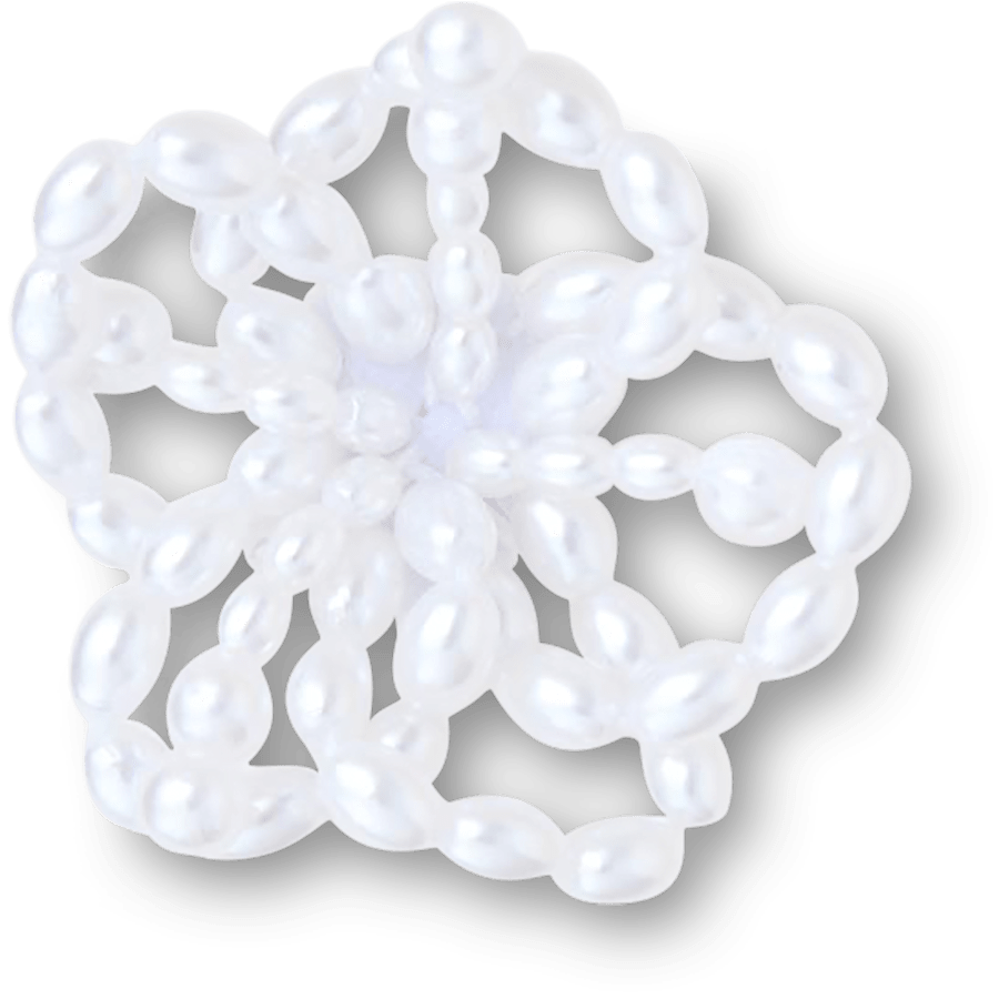 White Pearl Beaded Floral