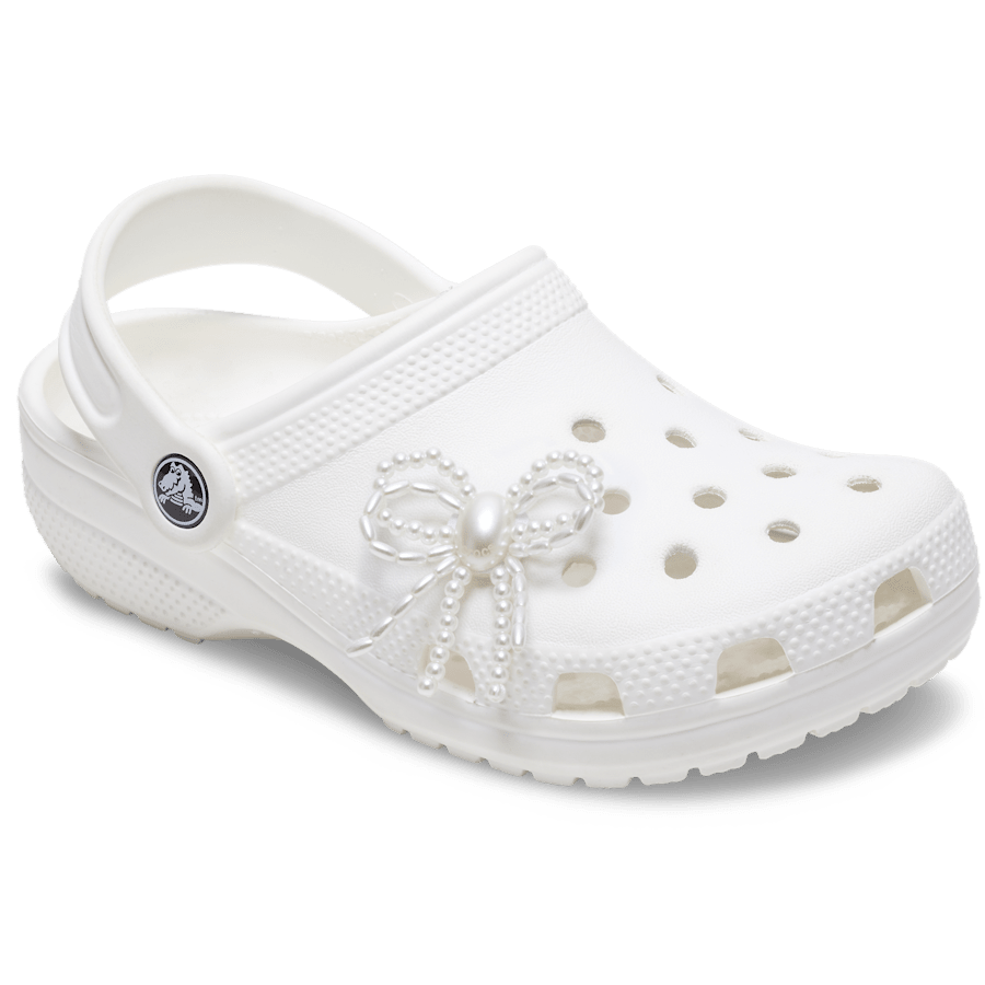 White Pearl Beaded Bow - charm-on-shoes - Jibbitz Charms