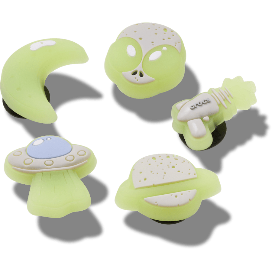 Ensemble de 5 breloques Espace phosphorescent - Angle personnalisé - Jibbitz Charms