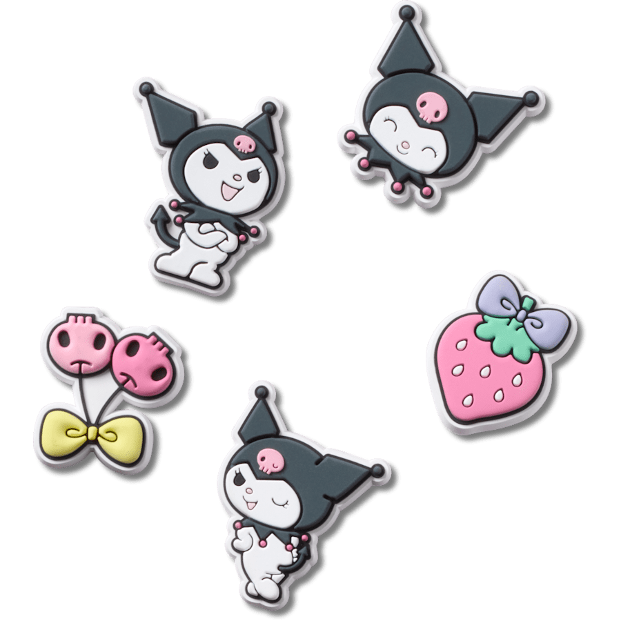 Ensemble de 5 breloques Sanrio Kuromi - vue accessoire - Jibbitz Charms