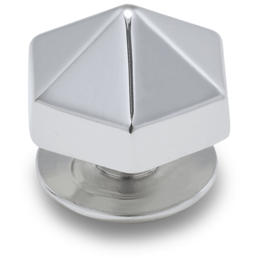 Silver Hexagon Stud - angle personnalisé - Jibbitz Charms