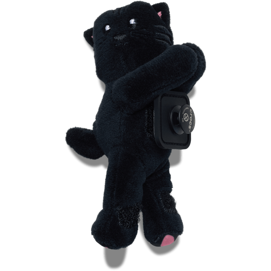 Chat noir velouté Huggitz - Angle personnalisé - Jibbitz Charms