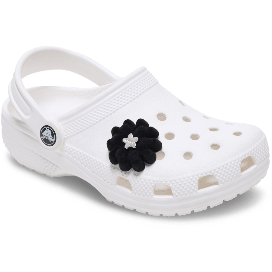 블랙 벨벳 플라워 1 - charm-on-shoes - Jibbitz Charms