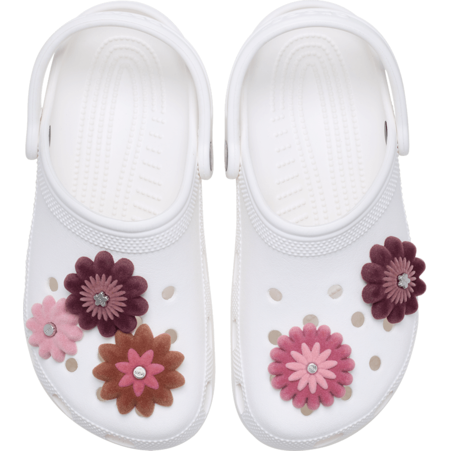 Pink Velvet Flower 5 Pack - charm-on-shoes - Jibbitz Charms