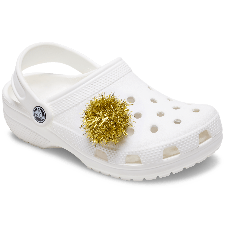 Gold Tinsel Pom - charm-on-shoes - Jibbitz Charms