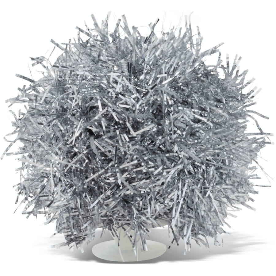 Silver Tinsel Pom - angle personnalisé - Jibbitz Charms
