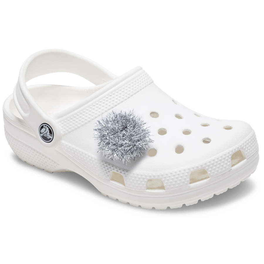 Silver Tinsel Pom - charm-on-shoes - Jibbitz Charms