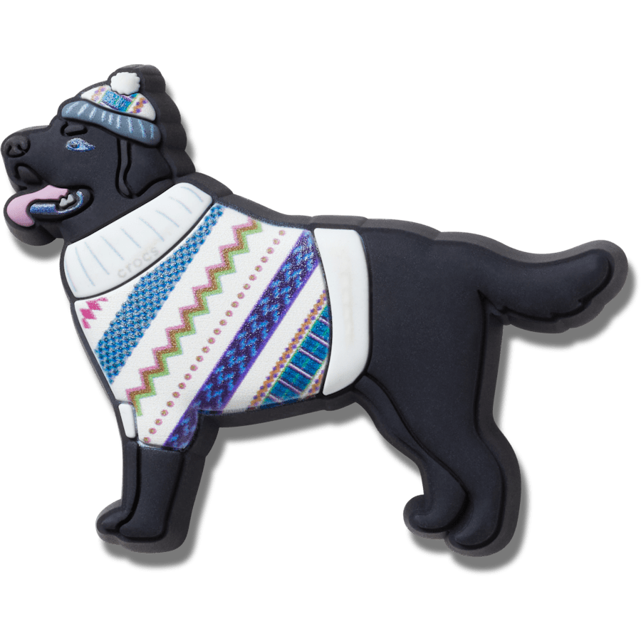 Festive Black Lab - Charm view - Jibbitz Charms