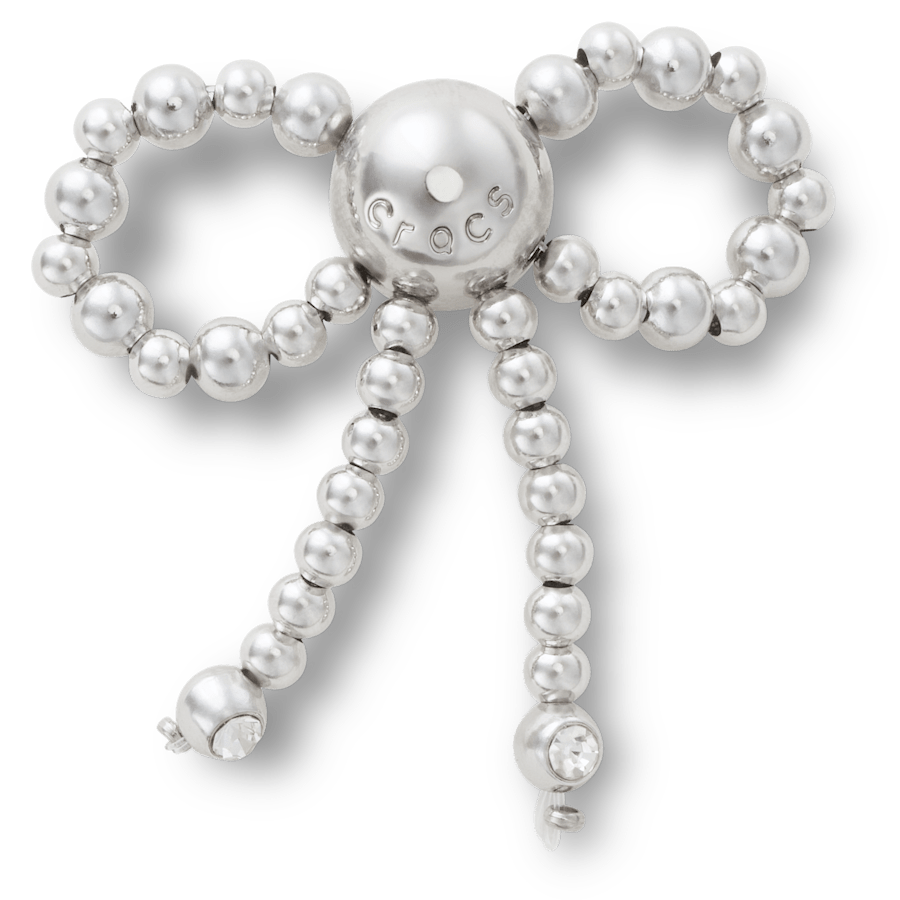 Silver Beaded Bow - vue accessoire - Jibbitz Charms