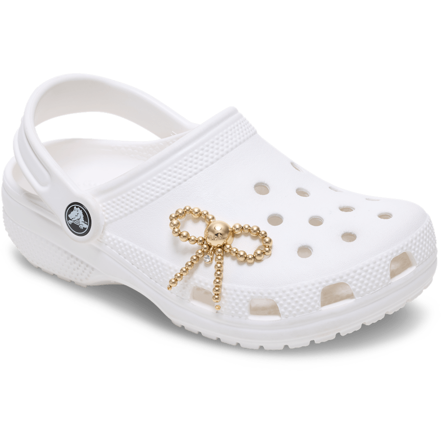 Gold Beaded Bow - charm-on-shoes - Jibbitz Charms