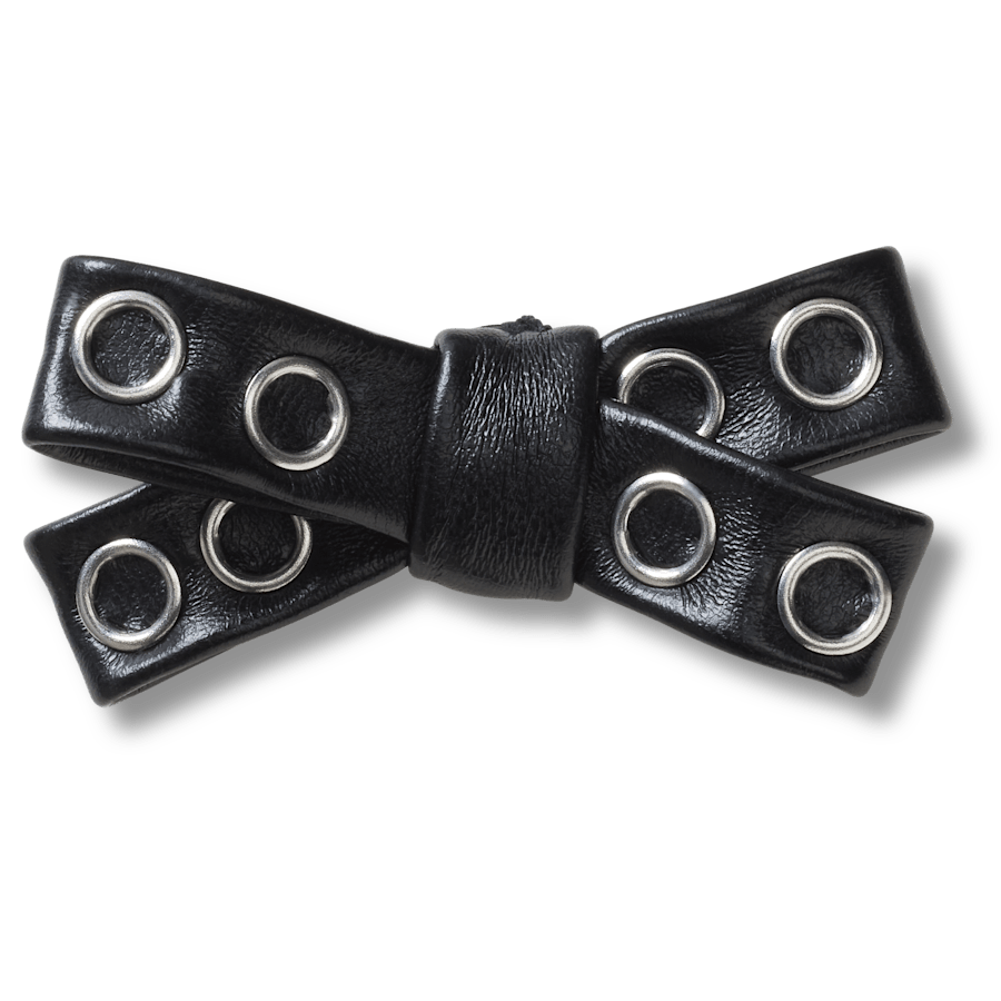 Black Grommet Studded Bow