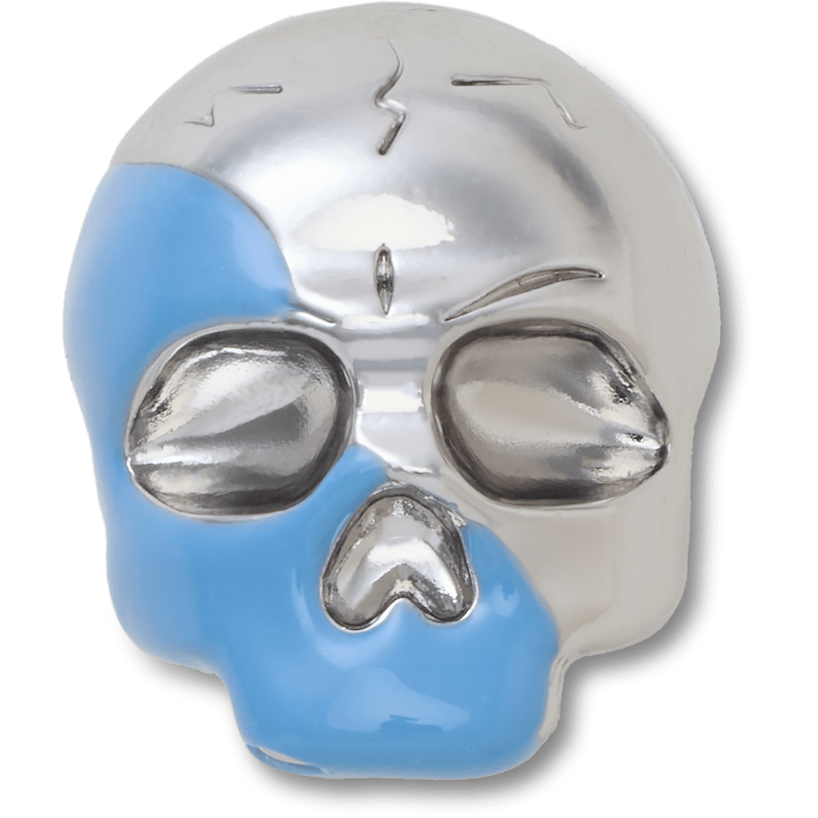 Silver and Blue Enamel Skull - lisävarustenäkymä - Jibbitz Charms